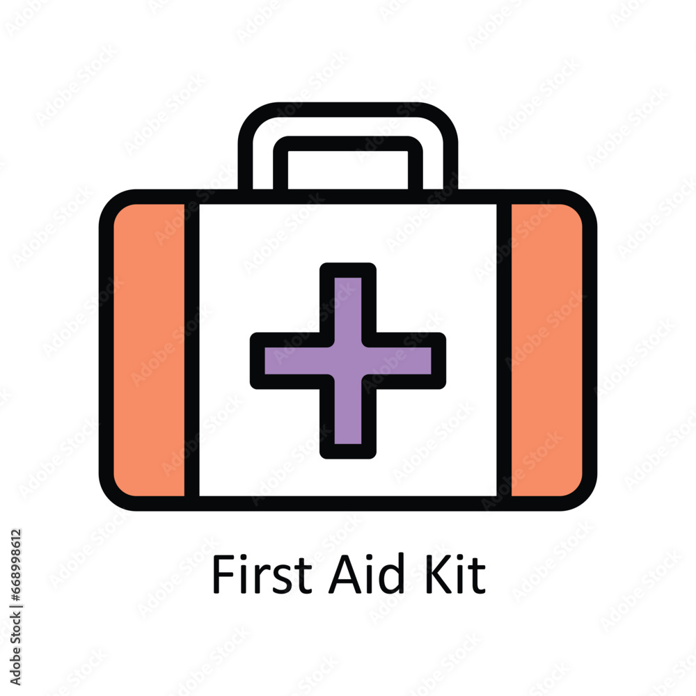 First Aid Kit vector Filled outline Design illustration. Symbol on White background EPS 10 File First Aid Kit vector Filled outline Design illustration. Symbol on White background EPS 10 File
