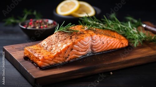 Minimalistic Salmon in Blackened Air Fryer AI Generated © AlexandraRooss