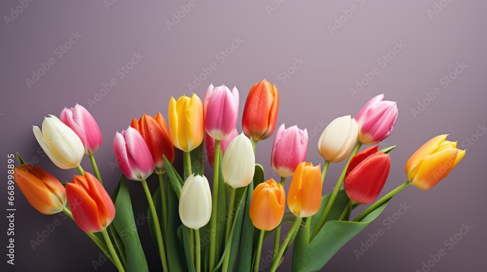 Minimalistic Tulips in a Clean and Superb Image AI Generated