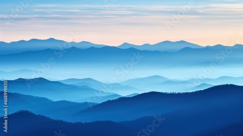 Minimalistic Sunset Landscape in the Blue Ridge Mountains AI Generated