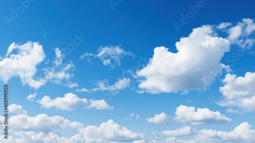 Minimalistic Blue Sky with Cumulus Clouds AI Generated © AlexandraRooss