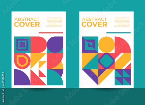 geometric cover design, bauhaus design, retro cover design, abstract