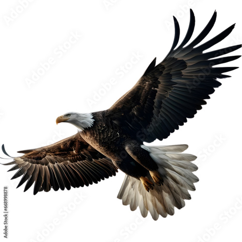 Flying Eagle Illustration Art With a Transparent Background Generative AI