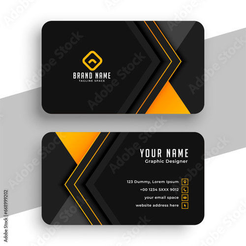 premium dark black business identity card layout design