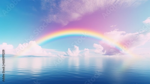 Vibrant Rainbow Over Ocean and Land AI Generated © AlexandraRooss