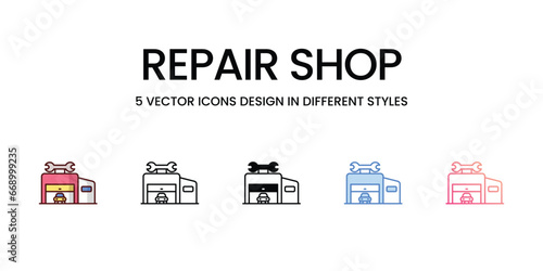 Repair Shop icon. Suitable for Web Page  Mobile App  UI  UX and GUI design.