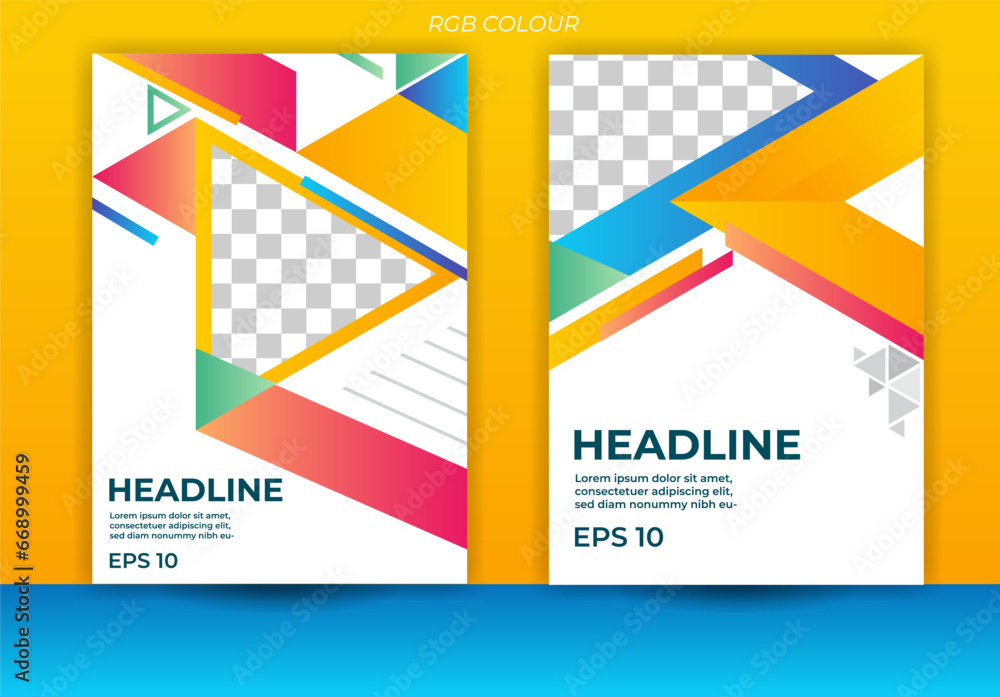 triangle cover design, business annual report cover design, modern cover design, bauhaus cover template