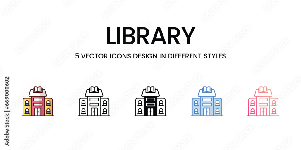 Library icon. Suitable for Web Page, Mobile App, UI, UX and GUI design.
