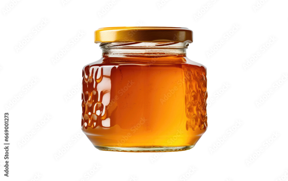 Beautiful Image of Jar of Honey Isolated on Transparent Background PNG. - obrazy, fototapety, plakaty 