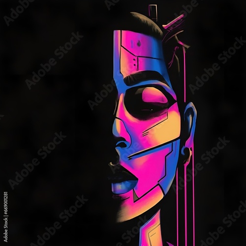 close up of a person in a mask