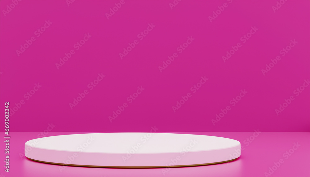 3D product display mockup on pink background 3D product display mockup on pink background