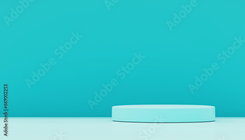 3D product display mockup on green background