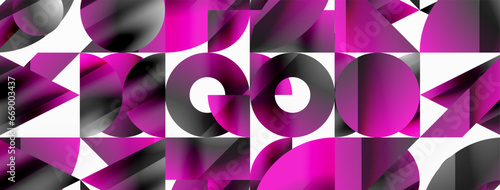 Geometric minimalism with triangles and circles. Blend of basic shapes creating serene, visually pleasing compositions. Wallpaper, banner, background, landing page, wall art, invitation, prints