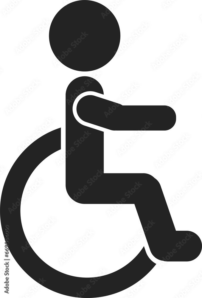 Isolated pictogram disable, ill, old, handicap person with pictogram man on a wheelchair, for parking area, access building, transport icon Isolated pictogram disable, ill, old, handicap person with pictogram man on a wheelchair, for parking area, access building, transport icon