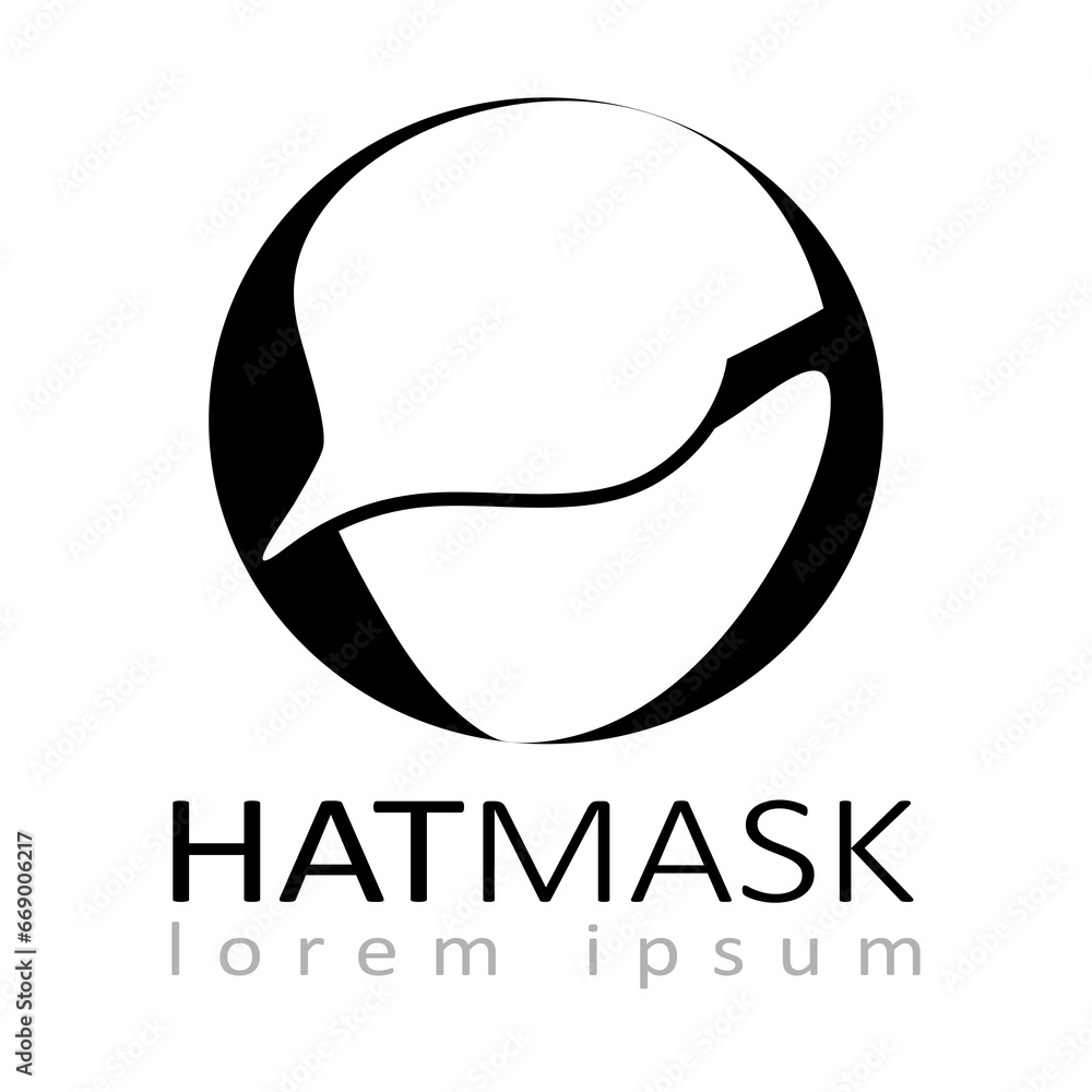 man with hat and mask logo element for clothing company man with hat and mask logo element for clothing company