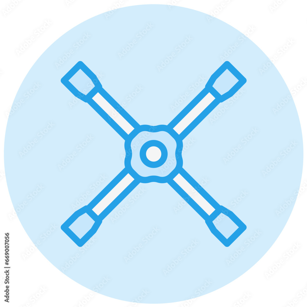 Lug wrench Vector Icon Design Illustration Lug wrench Vector Icon Design Illustration