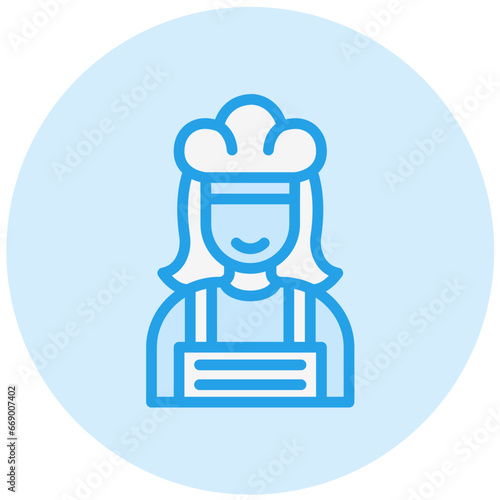 Female Chef Vector Icon Design Illustration