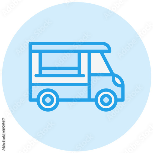 Coffee Truck Vector Icon Design Illustration
