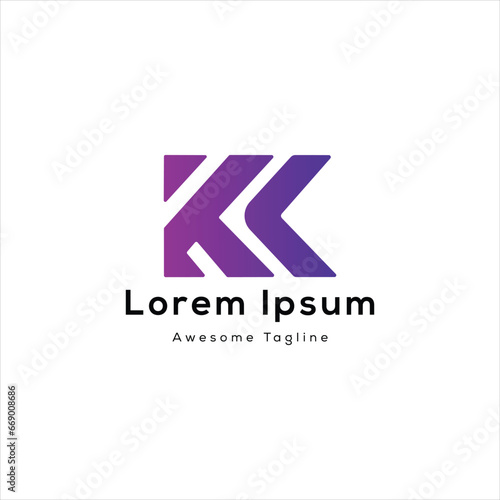 KK letter initial creative logo design icon