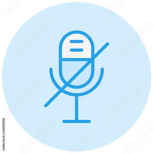 Microphone disable Vector Icon Design Illustration