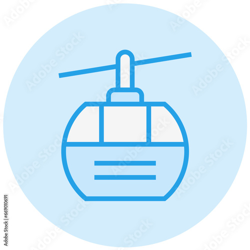 Cable car cabin Vector Icon Design Illustration