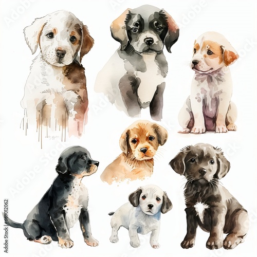 Adorable Illustration of Cute Puppies © Paper