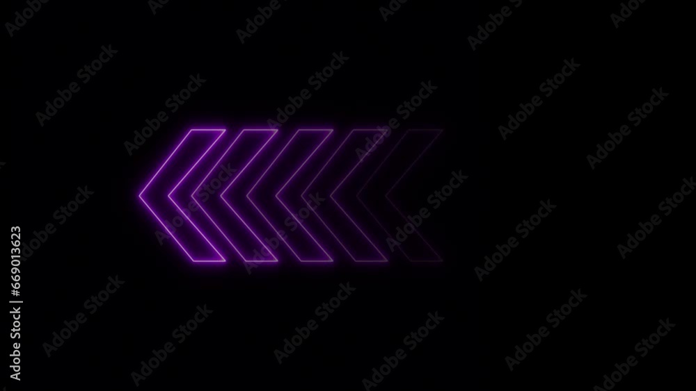 Directional arrow loop, direction neon arrow line loop animation Directional arrow loop, direction neon arrow line loop animation