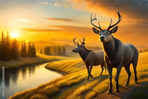 deer in the sunset © Muhammad