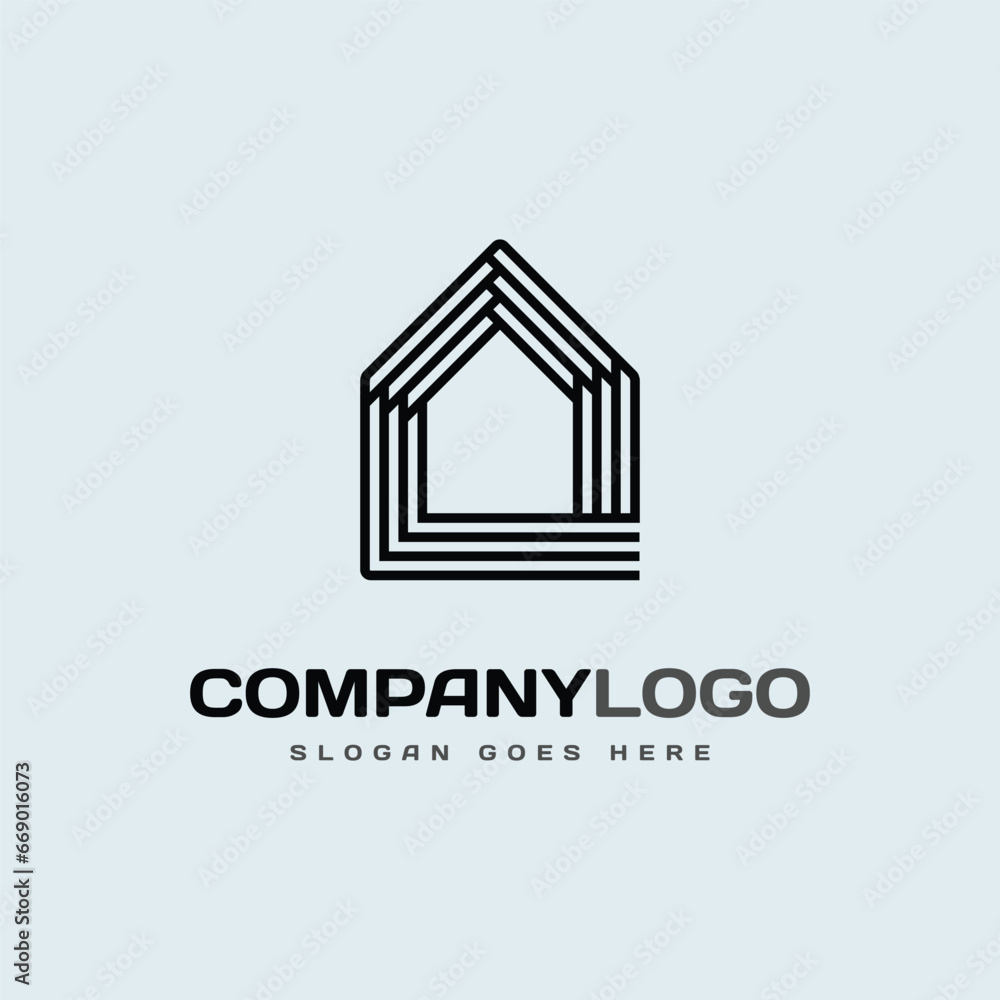 Modern creative geometric line logo concept Modern creative geometric line logo concept