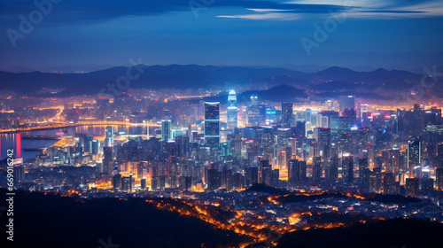 South Korea City skyline at night © Nopadol