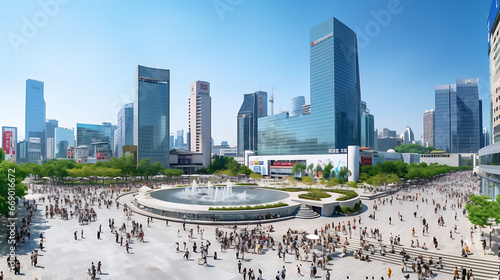 gangnam square in seoul south Korea photo