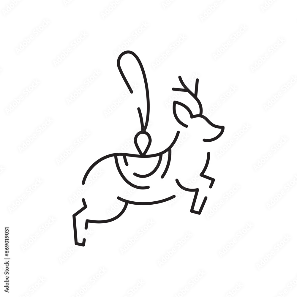 Obraz premium Line style Christmas toys. Christmas or New Year Elements. Vector illustration