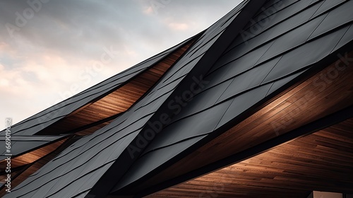 Closeup Modern roof with amazing texture and this little close part on your house shows everyone that you are the ONE! Generative AI Technology  © Dniel