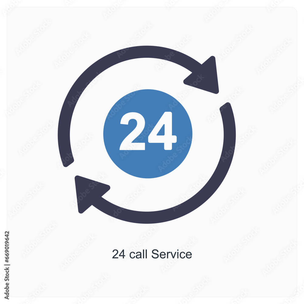 24 call service icon concept 24 call service icon concept