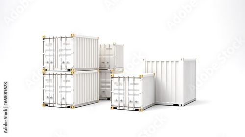 Eco friendly containers on white isolated background. Banner.