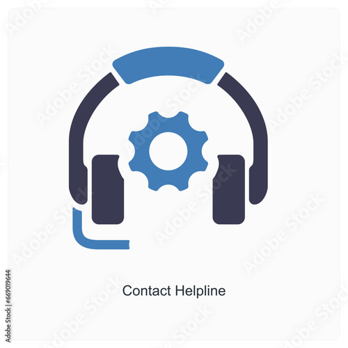 contact helpline and support icon concept
