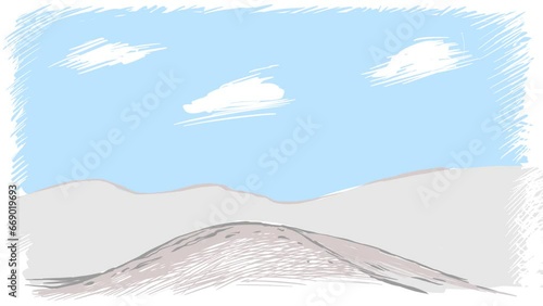 animation of skeleton skater hand drawn