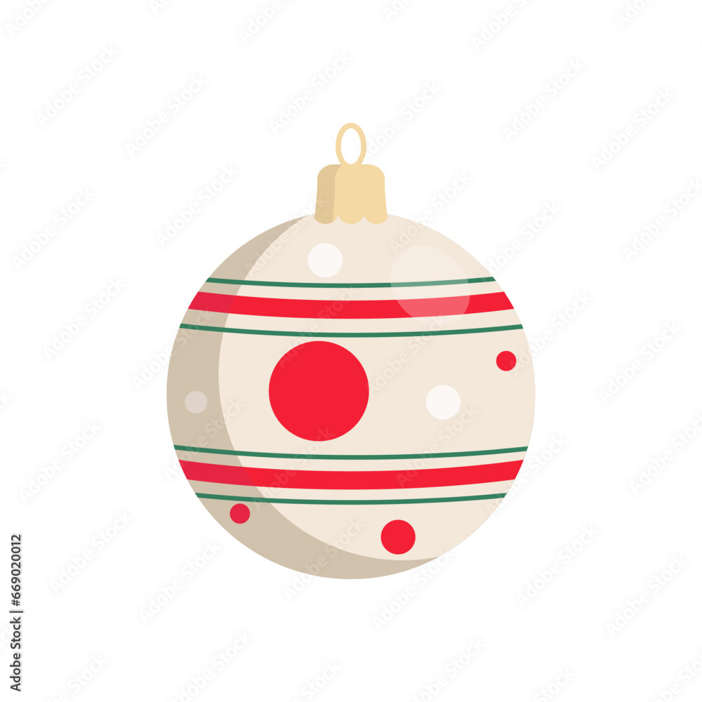 Christmas balls toy vector flat. Cute Christmas ball decorations colorful Christmas balls toy vector flat. Cute Christmas ball decorations colorful
