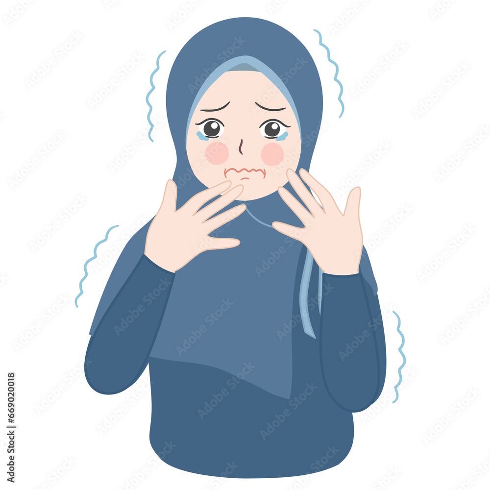 muslim girl feeling scared