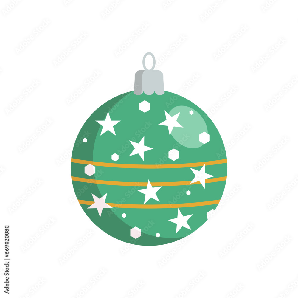 Christmas balls toy vector flat. Cute Christmas ball decorations colorful