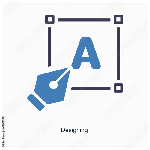 text tool and text box icon concept