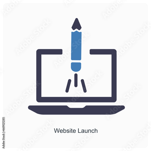 website launch and software icon concept