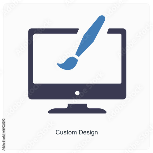 custom design and designing icon concept