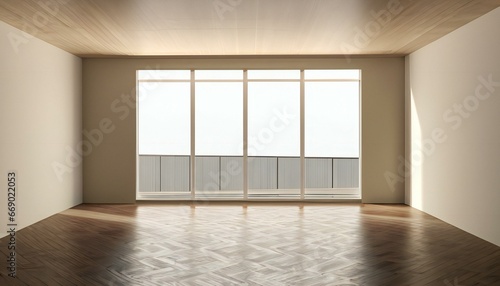 New Interior empty living room with window