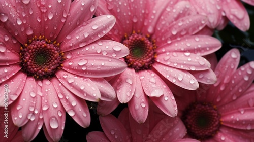 Close-up of raindrops on petals, a symbol of the refreshing spring showers.