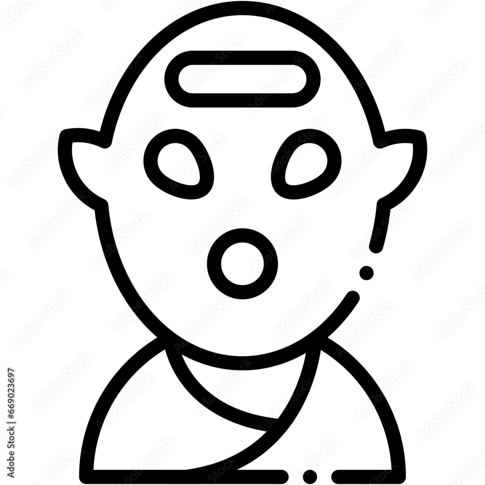 Vector Icon Alien, UFO, Monster, Fear, Terror, User Vector Icon Alien, UFO, Monster, Fear, Terror, User