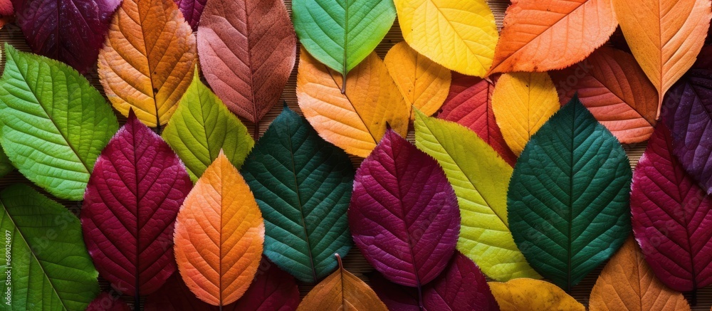 Vibrant leaves with diverse textures Vibrant leaves with diverse textures