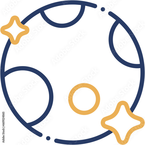 Vector Icon Full Moon, Moon, Night, Weather, Nature, Meteorology