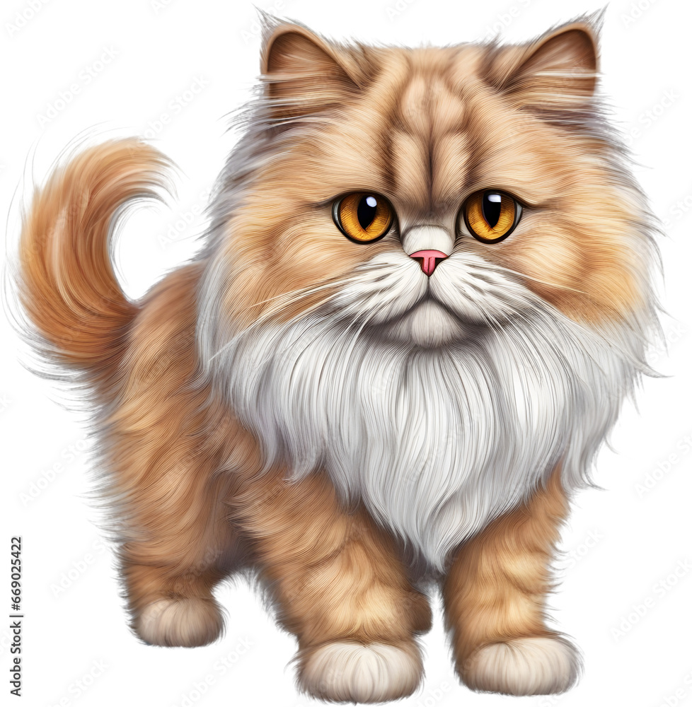 A sketch of a Persian cat. 