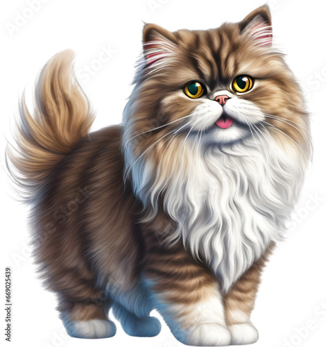 A sketch of a Persian cat. 